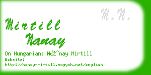 mirtill nanay business card
